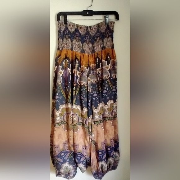 Romper/Harem pants Anthropologie Silk 100% Strapless Romper/Pants - Picture 4 of 16